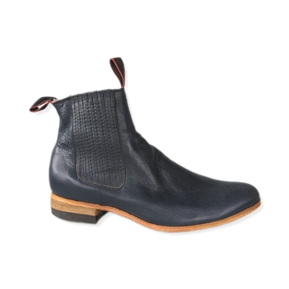 Excelsior Men's Classic Navy Leather Chelsea Boots